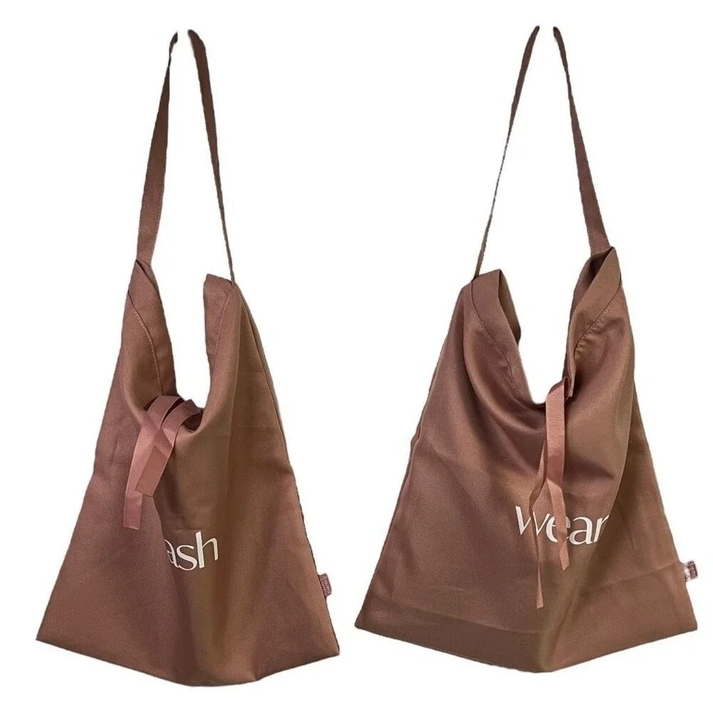 Hanky Panky Travel Laundry Bag Set Of 2 Pink White Wash Wear Print‎ Drawstring
